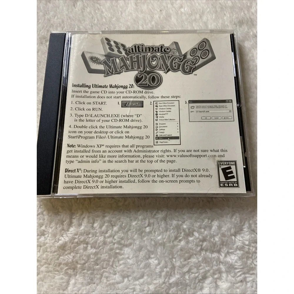 Ultimate Mahjongg 20 PC PC CD ROM Game 006 Vtg Valusoft